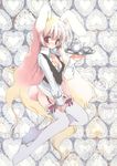  absurdres animal_ears blonde_hair bunny_ears copyright_request hato_rami highres long_hair red_eyes solo tail thighhighs 