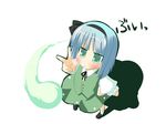  bad_id bad_pixiv_id ghost green_eyes hairband hitodama hujikok konpaku_youmu konpaku_youmu_(ghost) ribbon short_hair solo touhou v 