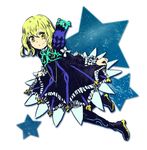  blonde_hair blue_eyes creature doll dress elise_lutus elize_lutus frills jewelry ribbon star tales_of_(series) tales_of_xillia teepo_(tales) tippo yellow_eyes 