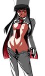  alucard alucard_(hellsing) black_hair breasts girlycard hellsing hikora hime_cut long_hair nipples pussy small_breasts 