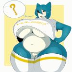  animated anthro big_breasts blue_eyes blue_hair breasts clothing fangs female hair legwear morosevulpes nintendo one_eye_closed pok&eacute;mon pok&eacute;mon_(species) pussy slightly_chubby snorlax socks solo thick_thighs under_boob video_games voluptuous wide_hips wink 