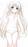  bad_id bad_pixiv_id banned_artist blonde_hair blue_eyes blush little_busters! long_hair lying noumi_kudryavka on_back one-piece_swimsuit pillow school_swimsuit shikano_sumiaki solo swimsuit white_school_swimsuit white_swimsuit 