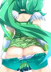  ass back bad_id bad_pixiv_id bike_shorts bow cameltoe choker cure_march elbow_gloves from_behind gloves green green_choker green_hair green_shorts green_skirt koucha_maru long_hair midorikawa_nao petite precure pulled_by_self shorts shorts_pull shorts_under_skirt skirt skirt_lift smile_precure! solo tri_tails undressing very_long_hair 