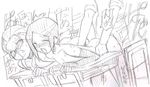  artist_request bent_over chicago-x desk digimon digimon_adventure_02 doggystyle from_behind group_sex inoue_miyako kari_kamiya monochrome sex vaginal yagami_hikari yolei_inoue 