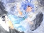  blue_hair kaku_seiga kinosaki open_mouth smile solo touhou 