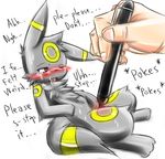  ambiguous_gender blush eeveelution keron nintendo pen pok&#233;mon pok&eacute;mon poking pvt._keron red_eyes shy umbreon video_games 