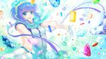  aoki_lapis blue_eyes blue_hair gloves hair_ornament highres jewelry long_hair open_mouth outstretched_arms scarf smile solo sparkle spread_arms tourmaline twintails very_long_hair vocaloid wallpaper yamakawa_umi 