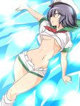  bad_id bad_pixiv_id black_hair breasts green_eyes groin hat medium_breasts midriff murasa_minamitsu navel no_bra no_panties open_clothes open_fly open_shorts sailor shirt_lift short_hair shorts solo touhou underboob yokoshima_(qb74pnkp) 