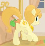  2012 ajin anal anal_penetration anus aunt_orange_(mlp) blonde_hair blush carrot cutie_mark equine female food friendship_is_magic hair horse insertion looking_at_viewer looking_back my_little_pony penetration pony pussy 