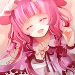  bangs blunt_bangs closed_eyes hat heart no_nose patchouli_knowledge pink purple_hair red_string smile solo string touhou ukita_uuko 