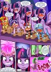  2017 anibaruthecat blush broken_horn clothing comic cutie_mark dialogue english_text equestria_girls equine eyes_closed eyewear female feral friendship_is_magic glasses grin group hi_res horn mammal my_little_pony open_mouth scalie sex smile spike_(mlp) starlight_glimmer_(mlp) sunset_shimmer_(eg) text trixie_(mlp) twilight_sparkle_(mlp) unicorn winged_unicorn wings young 