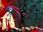  1girl chain child command_spell fate/zero fate_(series) hair_ribbon matou_kariya matou_sakura nude purple_eyes purple_hair ribbon robe tateshina_ryouko younger 