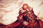  armor beard cape facial_hair fate/zero fate_(series) hyakki_yakou male_focus red_eyes red_hair rider_(fate/zero) 