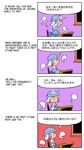  4koma chamupei charles_schulz_(style) comic cosplay crossover desk engrish ghost hat highres partially_translated peanuts peppermint_patty pink_hair ranguage saigyouji_yuyuko saigyouji_yuyuko_(cosplay) sitting solo touhou translated translation_request 
