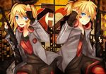  gun headphones heart kagamine_len kagamine_rin squadra vocaloid weapon 