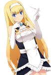  blonde_hair blue_eyes dream_c_club dream_c_club_(series) dream_c_club_zero elbow_gloves gloves hairband haruka_(dream_c_club) long_hair mahjong shougi_(116) solo tenbou white_gloves 