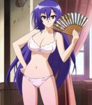  blue_hair breasts highres kurokami_medaka large_breasts lingerie medaka_box panties screencap underwear 