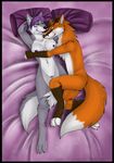  breasts canine duo eye_contact female fox hair jess_(teckly) josepaw male mammal nipples nude purple_hair pussy spooning straight werefox werefox_(character) wolf 