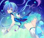  aoki_lapis bad_id bad_pixiv_id blue_eyes blue_hair gloves hair_ornament headset long_hair looking_at_viewer looking_back open_mouth panties scarf skirt smile solo striped striped_panties thighhighs tourmaline touyama_soboro twintails underwear very_long_hair vocaloid white_legwear 