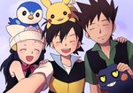  child hikari_(pokemon) lowres pikachu piplup pokemon pokemon_(anime) satoshi_(pokemon) takeshi_(pokemon) 
