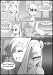  black_and_white comic cutie_mark dialog english_text equine female feral friendship_is_magic greyscale hair_over_eye horse imalou knife looking_at_viewer mammal monochrome my_little_pony pegasus pinkamena_(mlp) pinkie_pie_(mlp) pony rainbow_dash_(mlp) smile text wings 