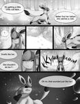  comic dialog dialogue eeveelution english_text fangs glaceon greyscale monochrome nintendo pok&#233;mon pok&eacute;mon snow tderek99 text video_games 