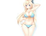  bikini blonde_hair blue_eyes boku_wa_tomodachi_ga_sukunai bottomline cleavage kashiwazaki_sena swimsuit underboob wet white 