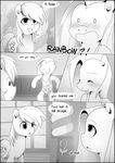  black_and_white clothing comic dialog english_text equine female feral friendship_is_magic greyscale horse imalou mammal monochrome my_little_pony pegasus pinkamena_(mlp) pinkie_pie_(mlp) pony rainbow_dash_(mlp) smile text wings 