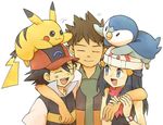  child hikari_(pokemon) pikachu piplup pokemon pokemon_(anime) satoshi_(pokemon) takeshi_(pokemon) 