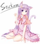  animal_ears bad_id bad_pixiv_id breasts cat_ears cat_tail crescent crescent_hair_ornament hair_ornament long_hair medium_breasts patchouli_knowledge purple_eyes purple_hair simple_background sitting solo stickam tail touhou very_long_hair white_background yuzuki_(blossom) 