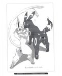  black_and_white butt censored cum cum_drip cum_inside cum_on_butt cum_on_face cum_on_tail dripping duo eeveelution espeon female feral monochrome nintendo pok&#233;mon pok&eacute;mon torakichi-gau translated translation_request umbreon unknown_artist video_games 