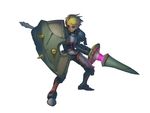  armor blonde_hair fantasy lance male_focus nyath original polearm shield solo spikes standing weapon 