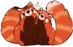  :&lt; ? blue_eyes cute feral fluffy fluffy_tail frown fur green_eyes looking_at_viewer mammal plain_background pointy_ears red_panda simple_background standing uni white_background 