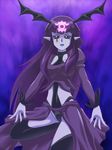  1girl awa bat_wings dress duel_monster fortune_ladies fortune_lady fortune_lady_dark long_hair pointy_ears purple_hair wings yu-gi-oh! yuu-gi-ou_duel_monsters 