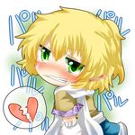  angry arm_warmers bad_id bad_pixiv_id blonde_hair blush broken_heart chibi clenched_teeth frown green_eyes heart looking_at_viewer looking_back mizuhashi_parsee no_nose nose_blush pointy_ears ponytail rebecca_(keinelove) short_hair short_sleeves solo spoken_heart tears teeth touhou 