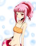  1girl anya_alstreim bare_shoulders bikini bottomless code_geass navel pink_hair pixiv_thumbnail red_eyes resized swimsuit tobeko_(tobetobe) tobetobe 