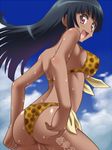  arashiyama_sayoko awa black_hair breasts long_hair natsu_no_arashi! pink_eyes sky swimsuit tan 