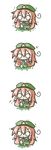  :&lt; aoblue chibi hat highres hong_meiling long_hair o_o red_hair simple_background touhou trembling white_background 