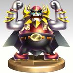  absurdres beard clenched_hand facial_hair fist helmet highres machine muscle nintendo no_humans parody pose shake_king solo style_parody super_smash_bros. trophy viking_helmet wario_land wario_land_shake_it wario_land_the_shake_dimension 