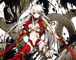  armor g_yuusuke long_hair original red_eyes sword weapon white_hair 