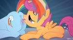  &hearts; 2012 cub cutie_mark female friendship_is_magic lesbian licking my_little_pony pussy rainbow_dash_(mlp) scootaloo_(mlp) syoee_b tongue young 