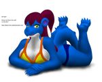  2012 bikini blue breasts claws doom-the-wolf dragon female kerrigan on_front skimpy solo yellow_eyes 