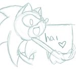  &hearts; gloves greeting hedgehog looking_at_viewer male mammal sega shumaymay sign sketch solo sonic_(series) sonic_the_hedgehog 