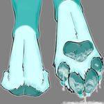  4_toes ambiguous_gender blue_fur blue_paws canine claws cum cum_covered cum_covered_paw cum_on_feet digitigrade excessive_cum fur hindpaw leverpuller mammal messy pawpads paws plain_background soles solo standing toes yiffy_foxy 