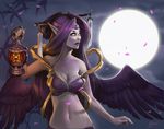  aomori highres league_of_legends long_hair md5_mismatch moon morgana night pointy_ears purple_hair resized sky solo upscaled wings 