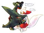  balls black_sclera blush cum dragon english_text female gabite garchomp hat haychel male nintendo orgasm penis pirate_hat plain_background pok&#233;mon pok&eacute;mon red_eyes sex straight text video_games white_background yellow_eyes zangoose 