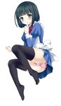  bad_id bad_pixiv_id black_hair black_legwear blue_eyes blush crossdressing dress male_focus open_mouth original otoko_no_ko panties short_hair solo thighhighs tottoto_tomekichi underwear upskirt 