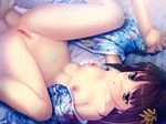 breasts censored game_cg japanese_clothes nipples nitou_ou_mono_wa_ittou_mo_ezu yasuyuki yukata 