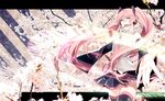  cherry_blossoms green_eyes hatsune_miku katase_waka long_hair pink_hair sakura_miku skirt thighhighs twintails vocaloid 