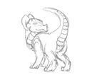  cub dragon female horn kloogshicer plain_background pussy scales sketch solo white_background work_in_progress young 